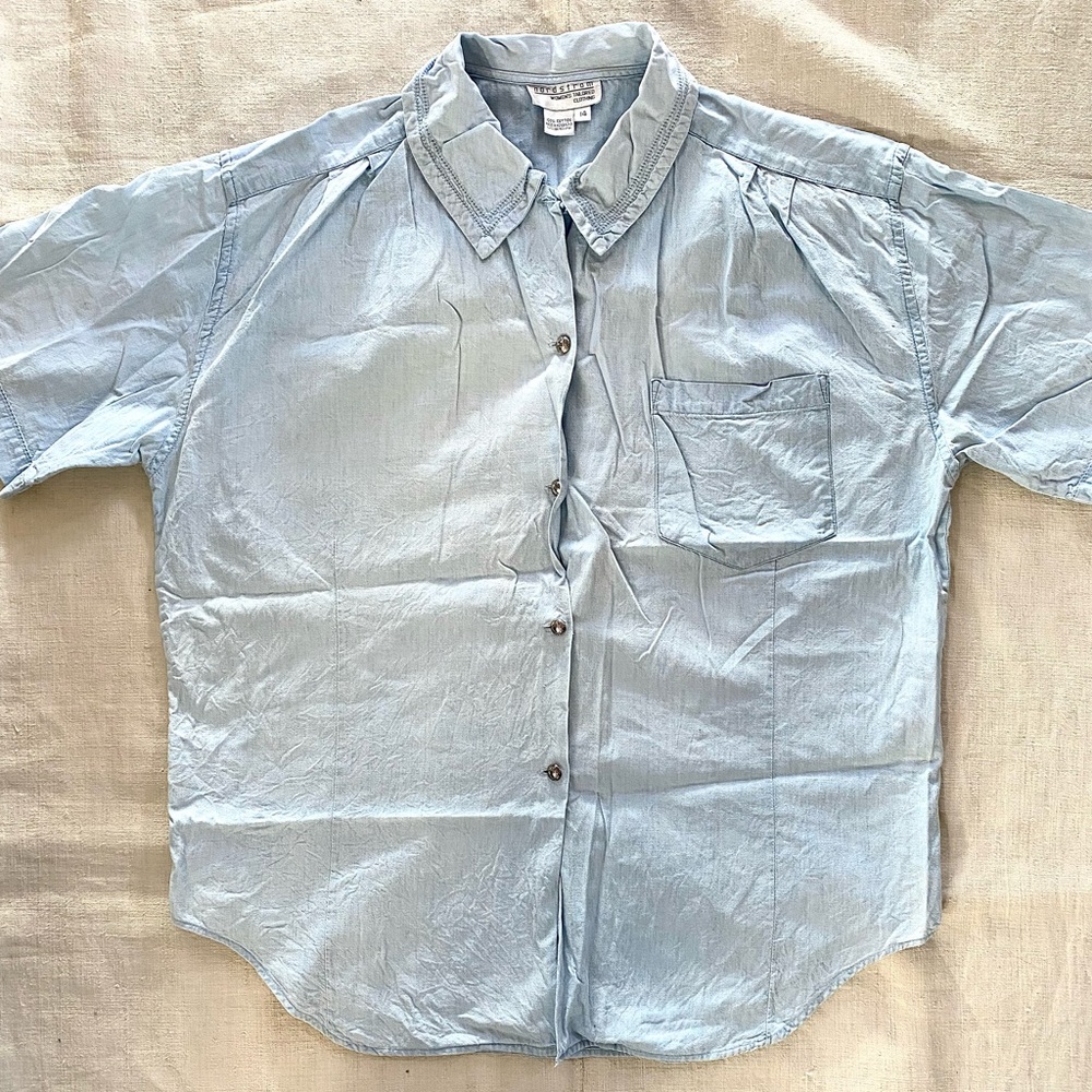 VTG Pure Cotton Button Down Peter Pan Collar Blouse